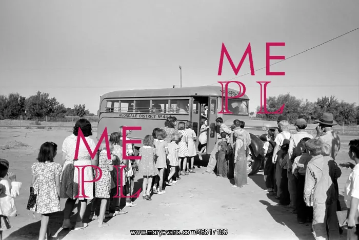 : schoolchildren - bus - transportation - migratory labor camp : schoolchildren - bus - transportation - migratory labor camp