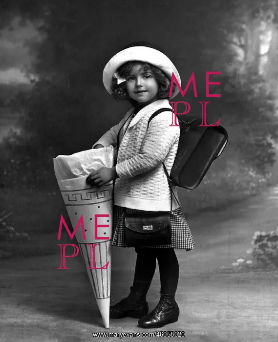 : Schoolgirl with sweets 1910 : Schoolgirl with sweets 1910