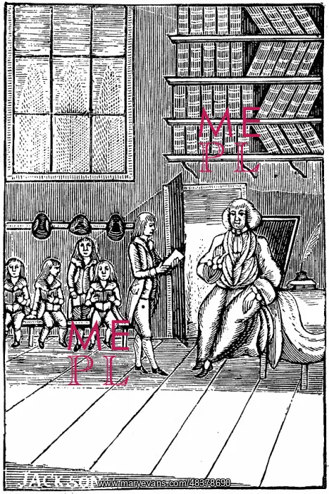 : Schoolmaster and his pupils. 18th century : Schoolmaster and his pupils. 18th century