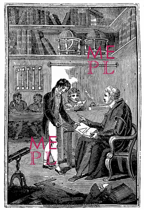 : Schoolmaster and pupils. A boy is showing his : Schoolmaster and pupils. A boy is showing his