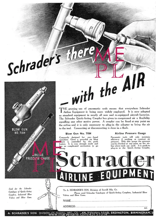 : Schrader Pneumatic Air Line Equipment : Schrader Pneumatic Air Line Equipment