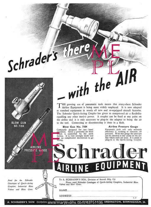 : Schrader Pneumatic Air Line Equipment : Schrader Pneumatic Air Line Equipment