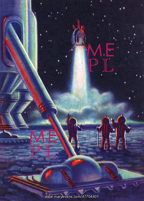  : Sci Fi - Spacemen and Rocket Blasting Off