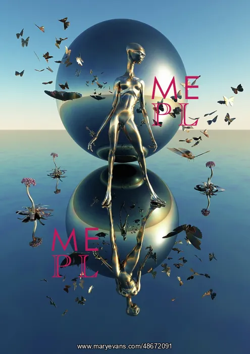 : A science fiction conceptual image showing a metallic : A science fiction conceptual image showing a metallic