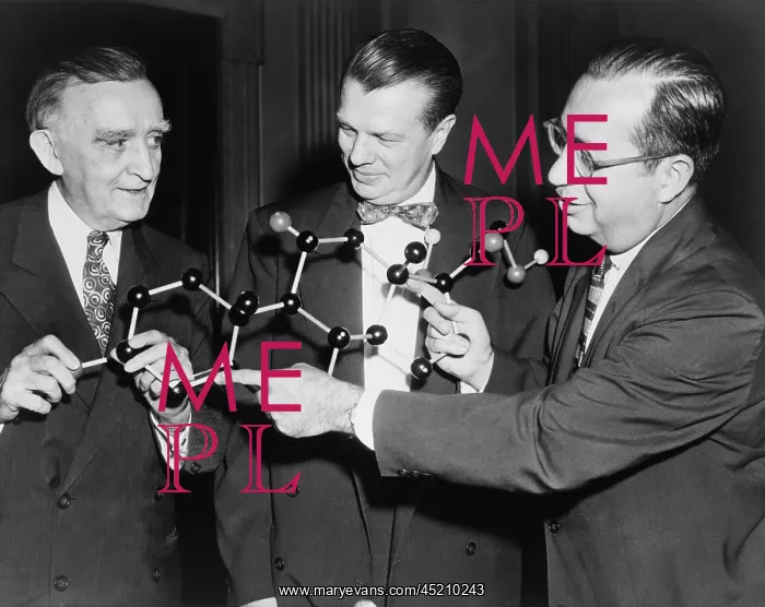 : Scientists with a model of the molecular ? : Scientists with a model of the molecular ?
