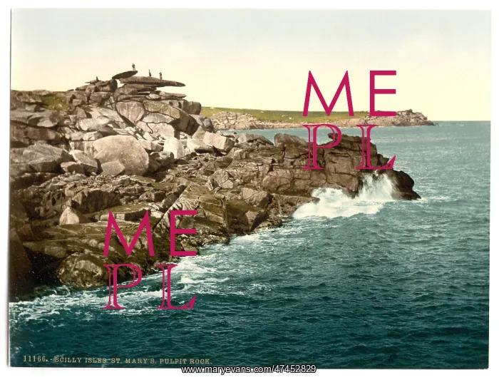 : Scilly Isles, St. Mary's Pulpit Rock, Cornwall, England : Scilly Isles, St. Mary's Pulpit Rock, Cornwall, England