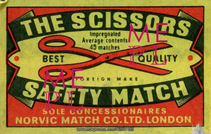: The Scissors Safety Match matchbox : The Scissors Safety Match matchbox