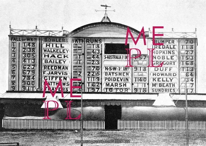 : Score-board at the Sydney Cricket Ground, 1901 : Score-board at the Sydney Cricket Ground, 1901