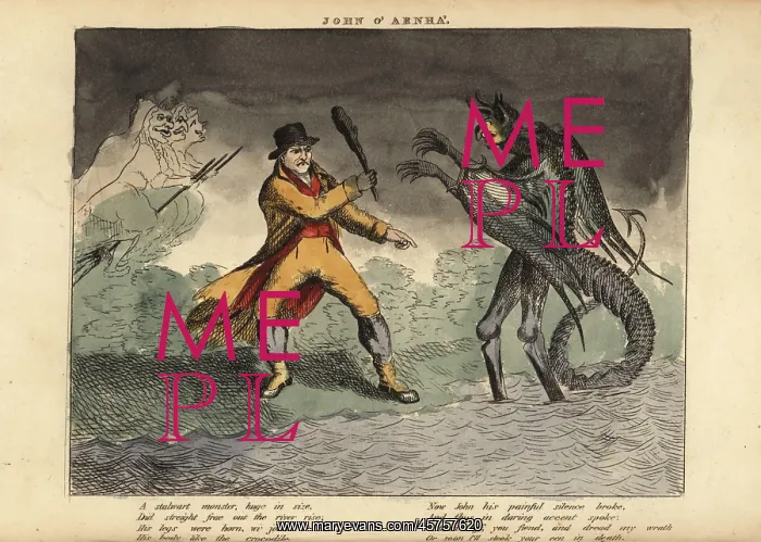 : Scottish traveller John o Arnha fighting a Kelpy : Scottish traveller John o Arnha fighting a Kelpy