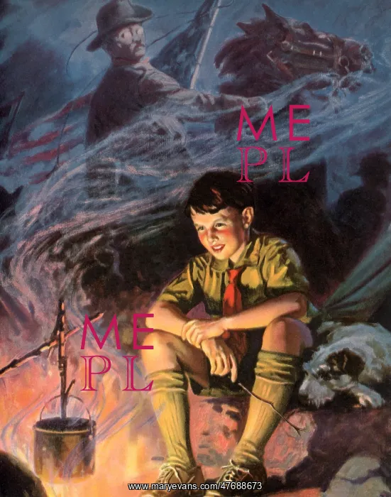 : Scout at Campfire : Scout at Campfire