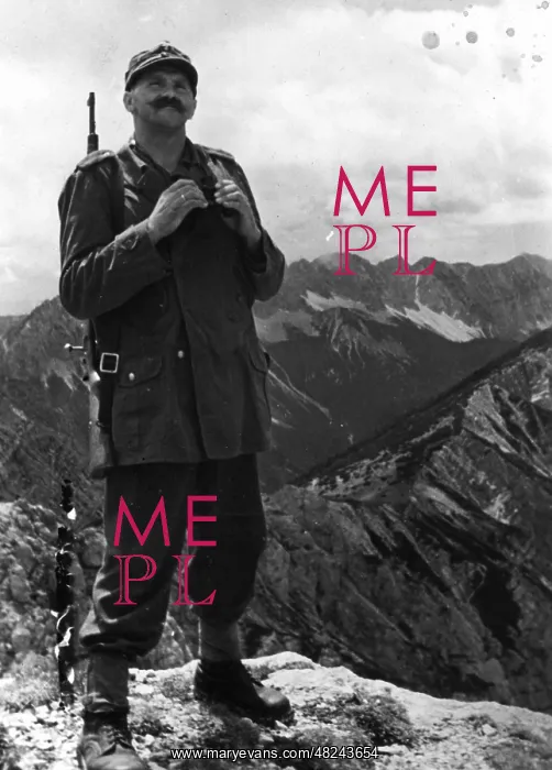 : Scout on a peak of the Alps in Styria, 1944 : Scout on a peak of the Alps in Styria, 1944
