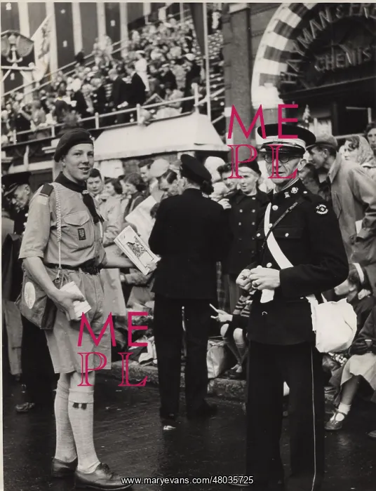 : Scout selling Coronation programmes : Scout selling Coronation programmes