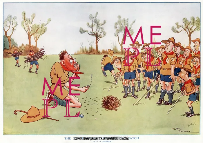 : The Scoutmaster Who Met His Match by H. M. Bateman : The Scoutmaster Who Met His Match by H. M. Bateman