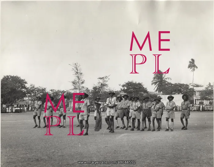: Scouts on Coronation parade, Bathurst, Gambia, West Africa : Scouts on Coronation parade, Bathurst, Gambia, West Africa