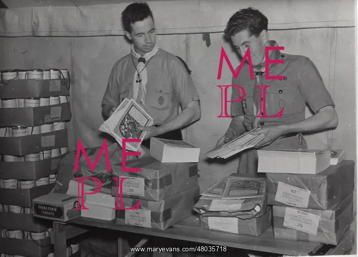 : Scouts with Coronation programmes : Scouts with Coronation programmes