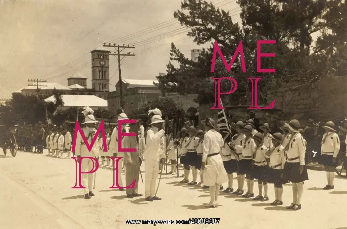  : Scouts and guides on church parade, Bermuda