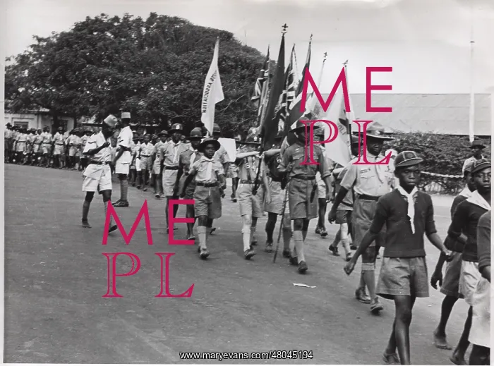 : Scouts marching, Accra Scout Week, Ghana, West Africa : Scouts marching, Accra Scout Week, Ghana, West Africa