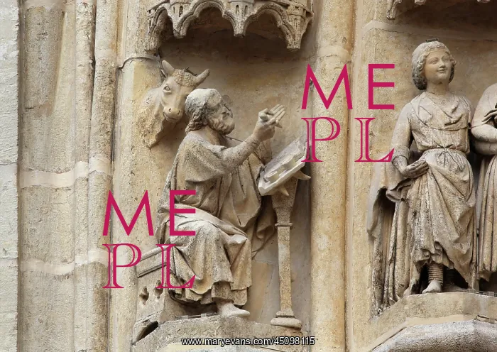 : Scribe, Tympanum, St Honore portal, Amiens Cathedral : Scribe, Tympanum, St Honore portal, Amiens Cathedral