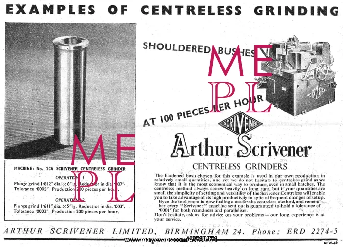 : Scrivener Machine Tools - Scrivener Centreless Grinders : Scrivener Machine Tools - Scrivener Centreless Grinders