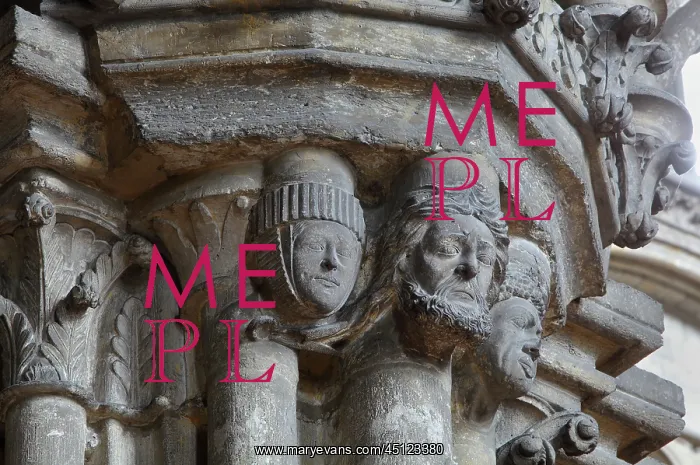 : Sculpted capital, Rouen Cathedral, Normandy, France : Sculpted capital, Rouen Cathedral, Normandy, France