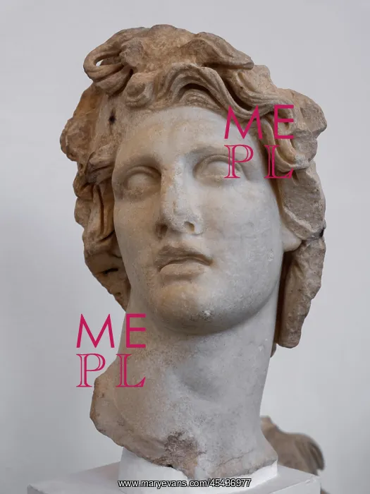 : Sculpted head, Archaeological Museum, Rhodes, Greece : Sculpted head, Archaeological Museum, Rhodes, Greece