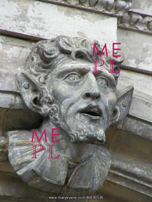 : Sculpted head, Guildhall, Worcester, Worcestershire : Sculpted head, Guildhall, Worcester, Worcestershire