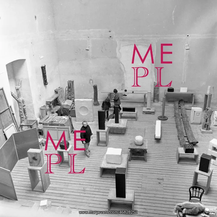 : Sculptor Karl Prantl in his studio : Sculptor Karl Prantl in his studio
