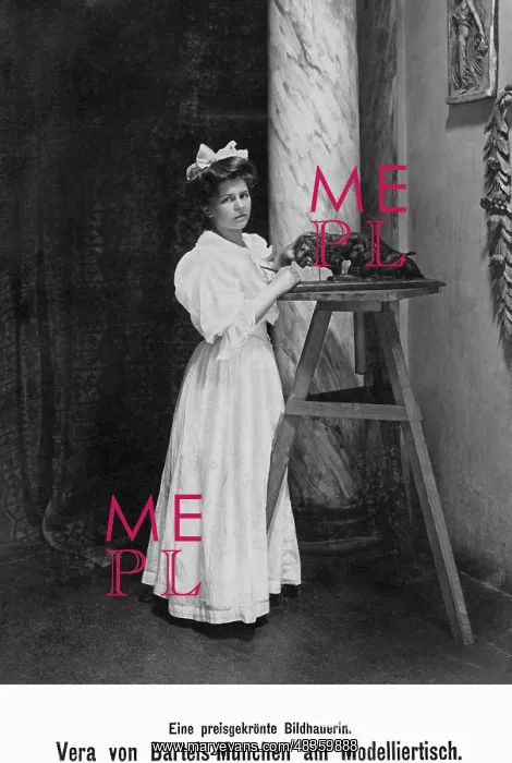 : The sculptor Vera von Bartels, 1906 : The sculptor Vera von Bartels, 1906
