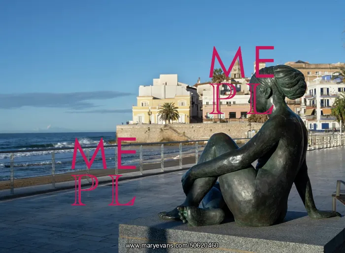 : Sculpture, Sitges, Catalonia, Spain : Sculpture, Sitges, Catalonia, Spain