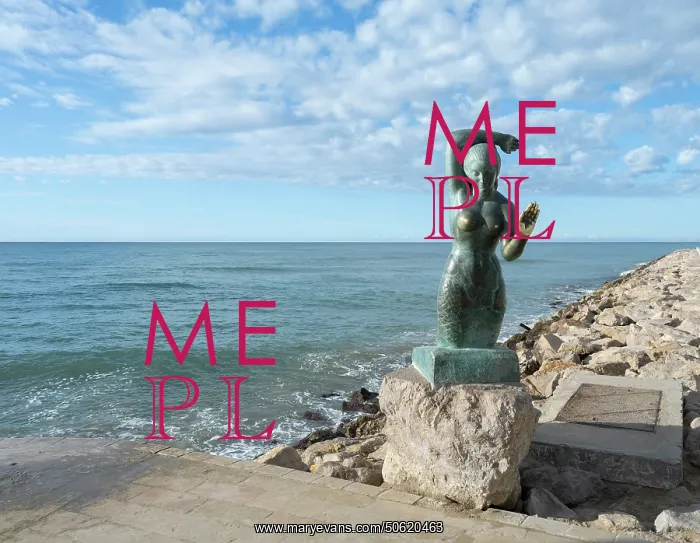 : Sculpture, Sitges, Catalonia, Spain : Sculpture, Sitges, Catalonia, Spain