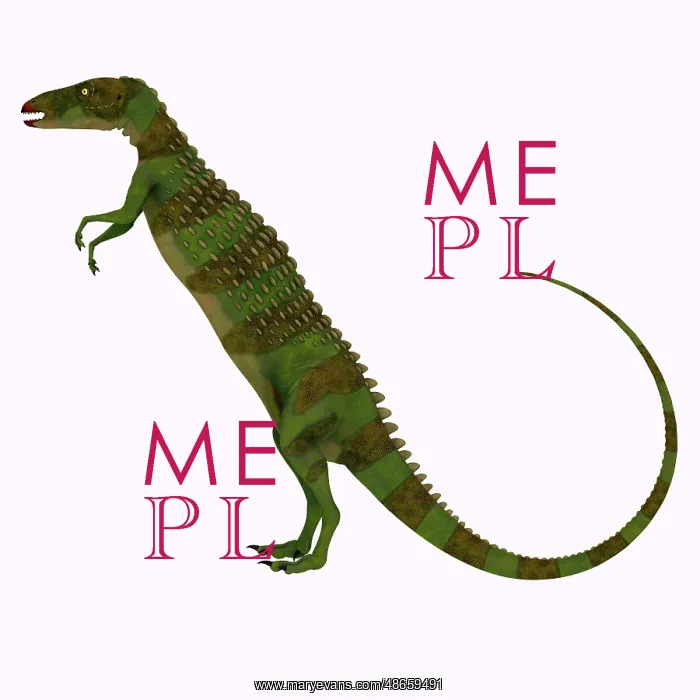 : Scutellosaurus dinosaur, side profile : Scutellosaurus dinosaur, side profile