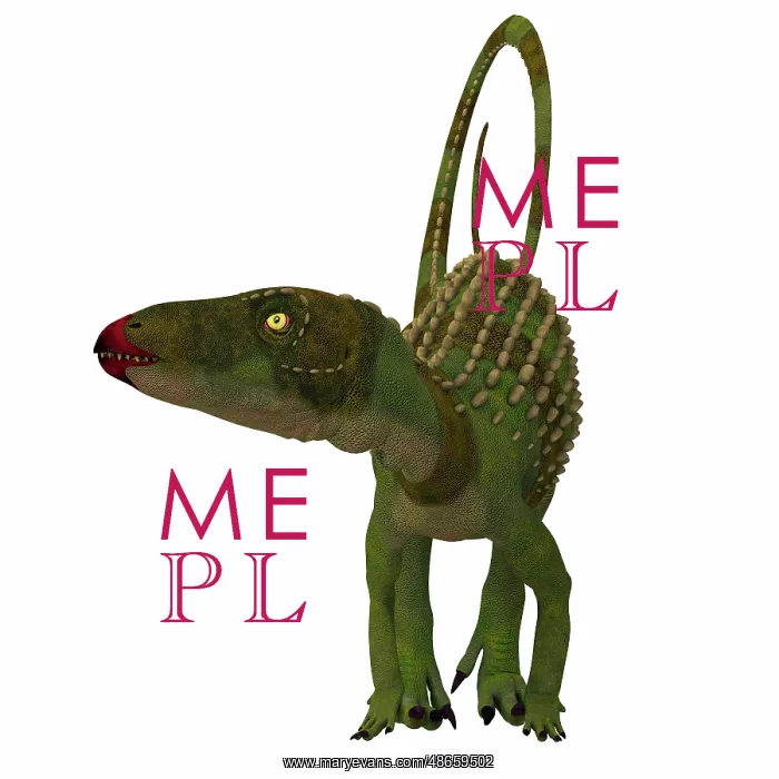 : Scutellosaurus dinosaur, front view : Scutellosaurus dinosaur, front view