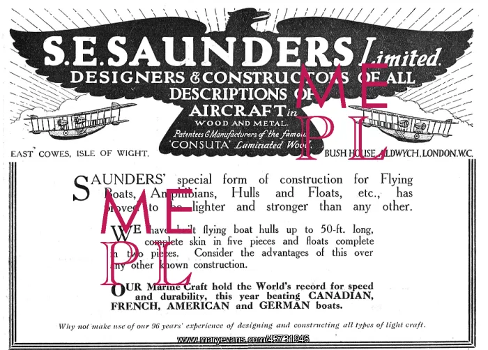 : S.E. Saunders - Designers & Constructors Of Aircraft : S.E. Saunders - Designers & Constructors Of Aircraft
