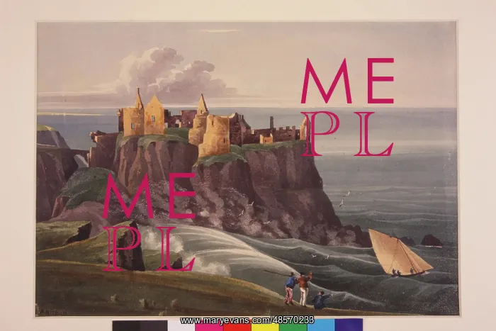 : S.E. view of Dunluce Castle from the Rockheads : S.E. view of Dunluce Castle from the Rockheads
