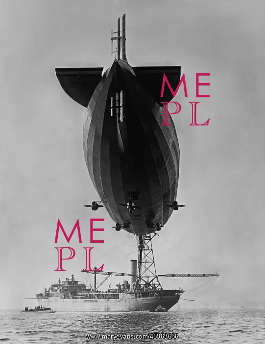: Sea level view of dirigible USS Shenandoah moored : Sea level view of dirigible USS Shenandoah moored