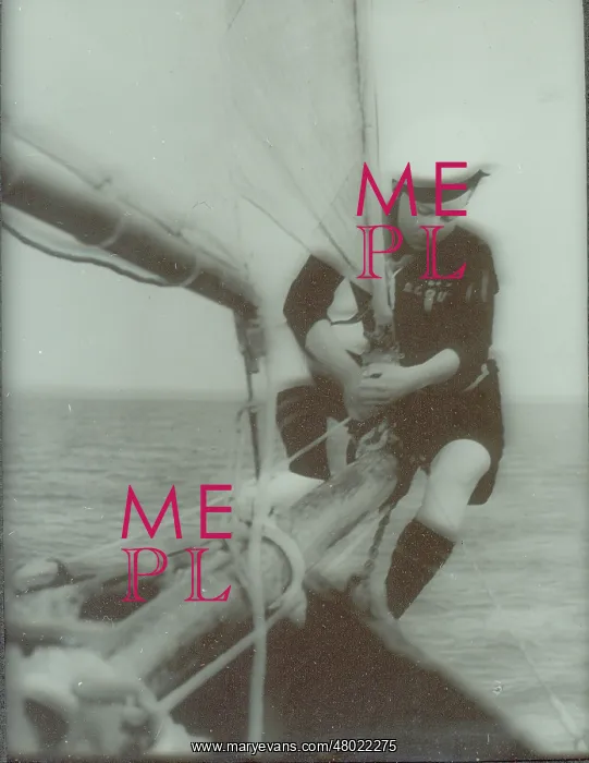 : Sea Scout sitting on boom of sail : Sea Scout sitting on boom of sail