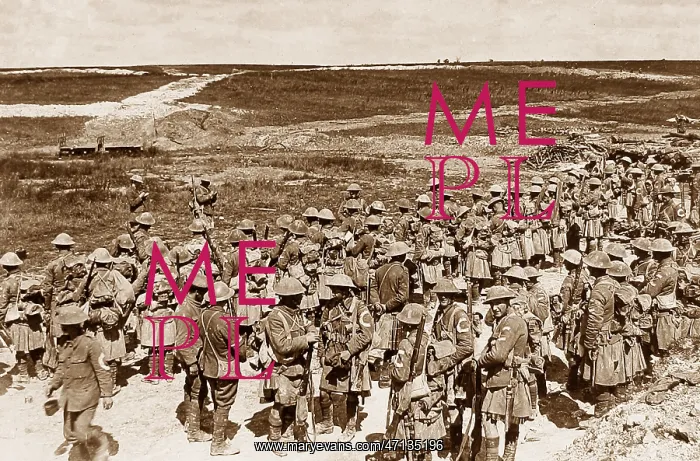 : Seaforth Highlanders roll call after opening battle : Seaforth Highlanders roll call after opening battle