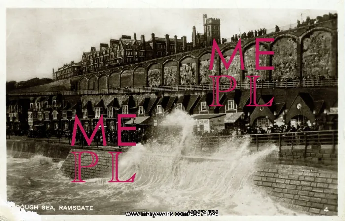 : Seafront in Rough Sea, Ramsgate, Kent : Seafront in Rough Sea, Ramsgate, Kent