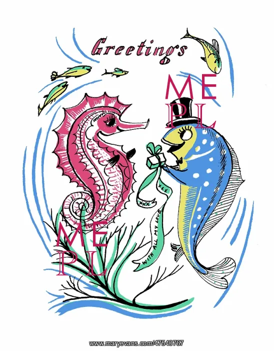 : Seahorse and Fish with a Present : Seahorse and Fish with a Present