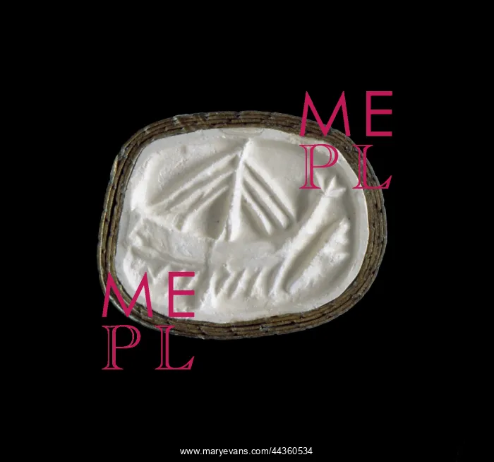 : A seal impression of a boat : A seal impression of a boat