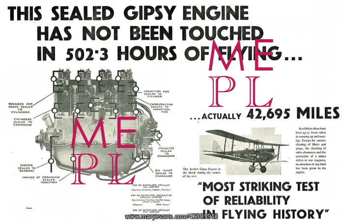 : This Sealed De Havilland Gipsy Engine : This Sealed De Havilland Gipsy Engine