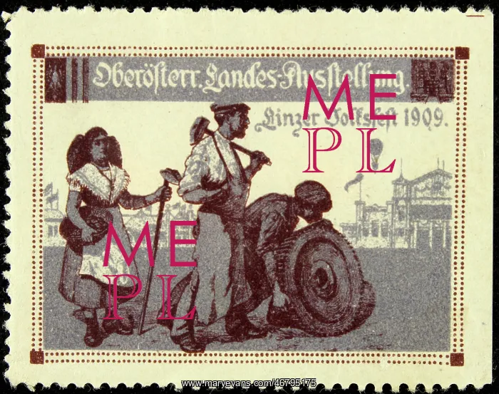 : Sealing stamp Upper Austrian exhibition 1909 : Sealing stamp Upper Austrian exhibition 1909