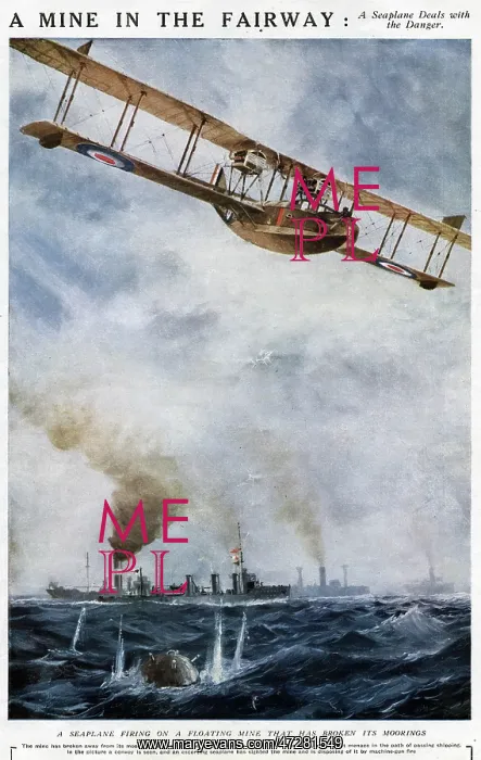 : Seaplane fire at mine 1918 : Seaplane fire at mine 1918