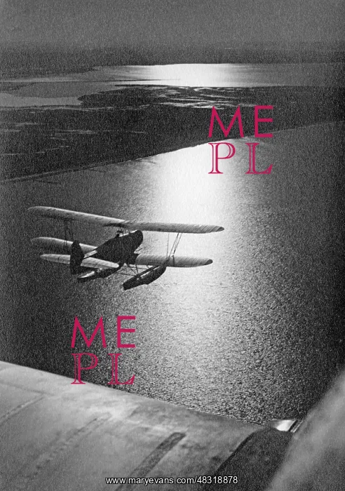 : Seaplane before takeoff, 1935 : Seaplane before takeoff, 1935