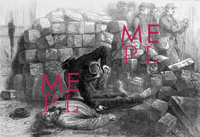 : Searching a body; Paris Commune 1871 : Searching a body; Paris Commune 1871