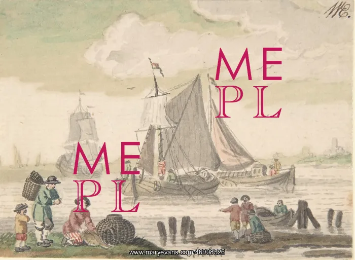: Seascape with Six Figures in the Foreground, 18th : Seascape with Six Figures in the Foreground, 18th