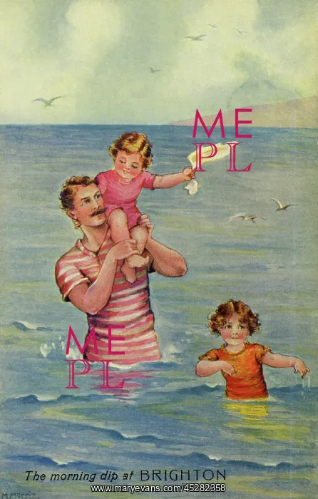 : Seashore. The morning dip : Seashore. The morning dip