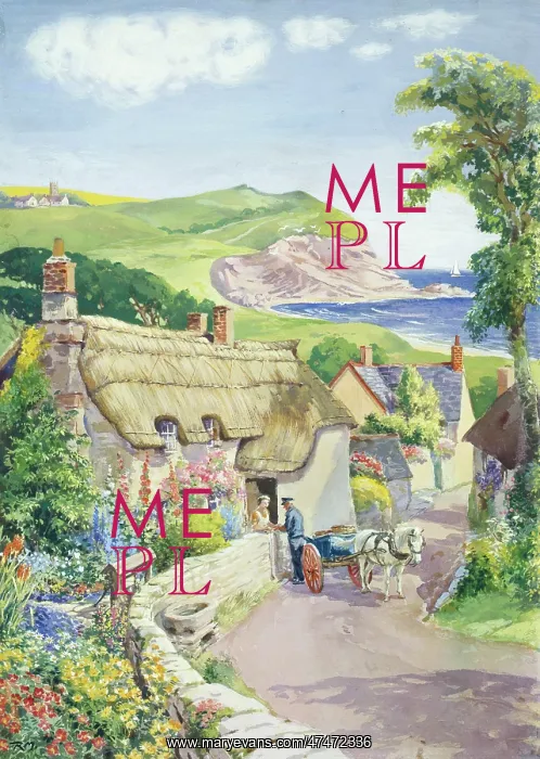 : The Seaside Cottage ' with cliffs behind : The Seaside Cottage ' with cliffs behind