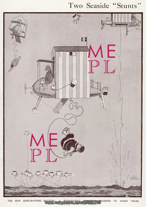 : Two seaside stunts by William Heath Robinson : Two seaside stunts by William Heath Robinson