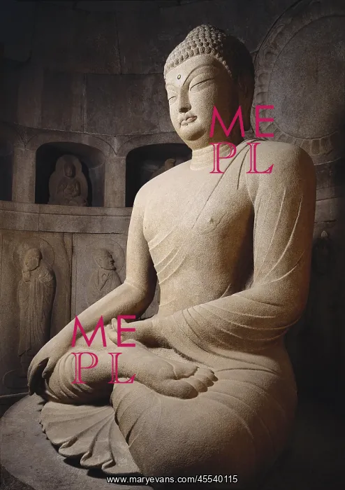 : Seated Buddha. 751. White granite statue (3.5 m : Seated Buddha. 751. White granite statue (3.5 m